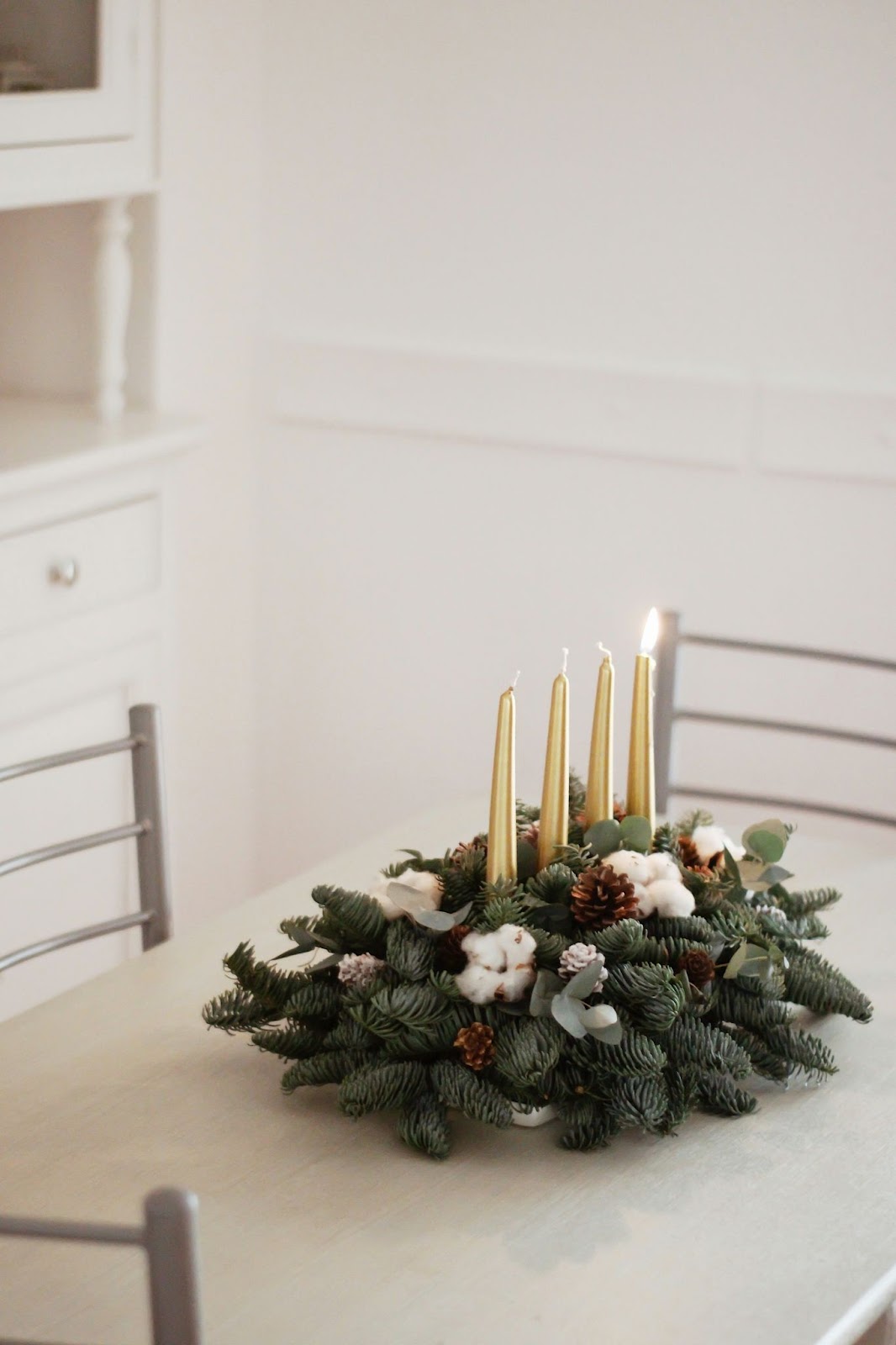 Create a winter inspired centerpiece