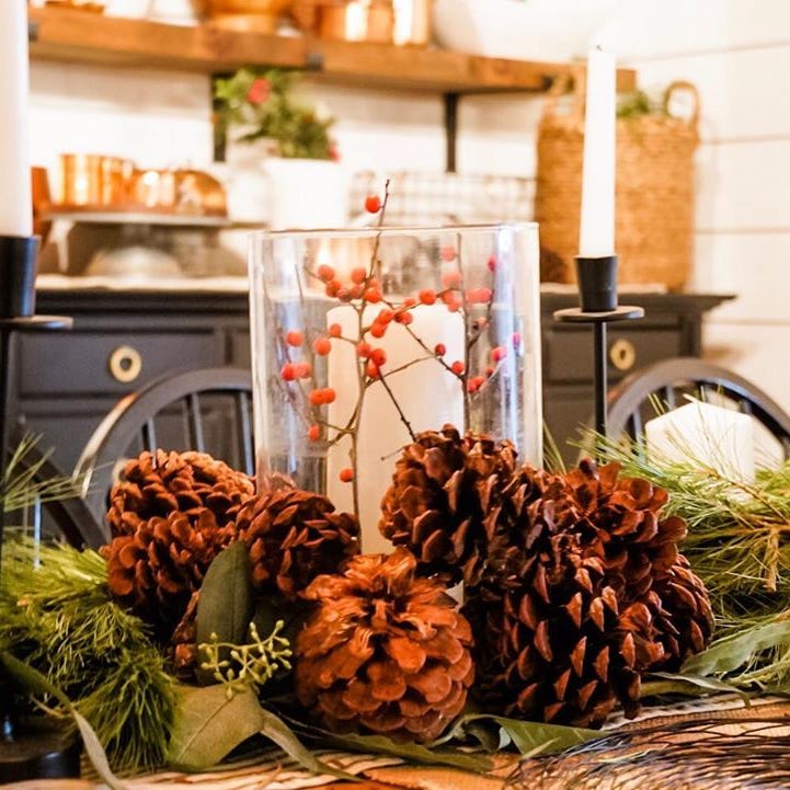 pine cones diy christmas centerpieces