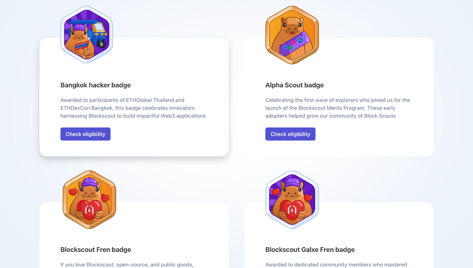 Merit Program NFT badges claim page