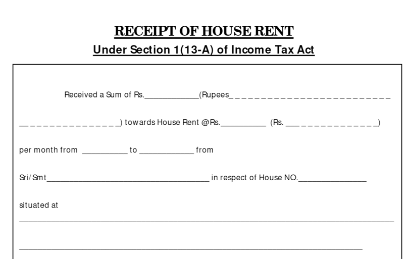 rent receipt form