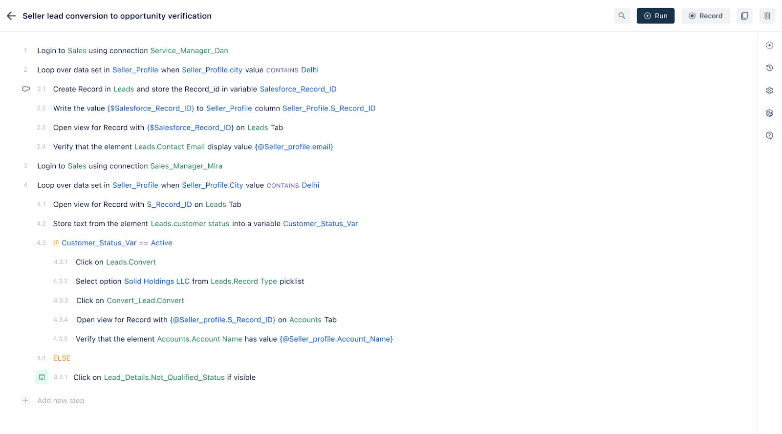 Automated Salesforce test cases using Testsigma