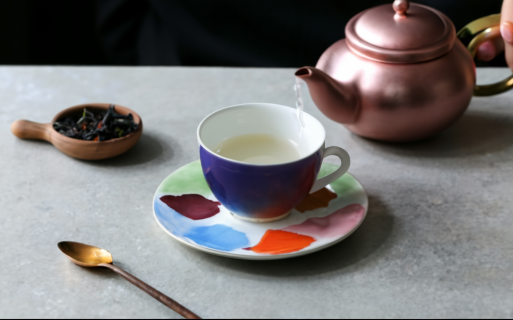 Paint Palette Shaped Tea Saucer Seiei