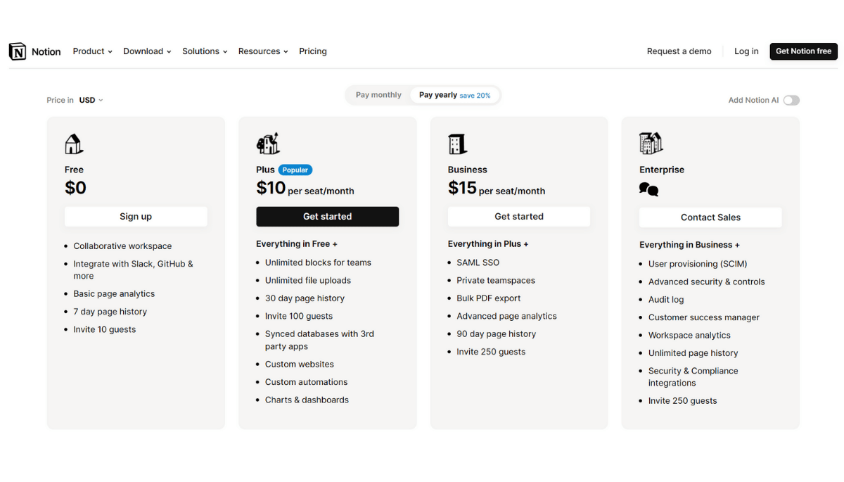 Notion Pricing