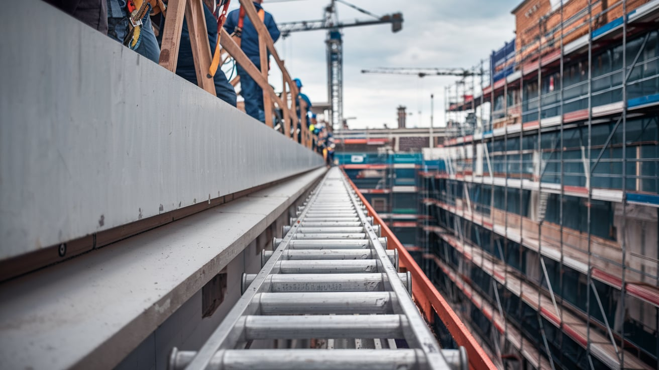 Ladder Over a Parapet