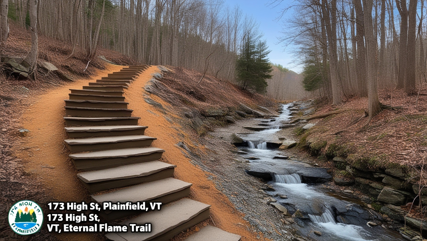 173 High St Plainfield VT to Eternal Flame Hiking Trail