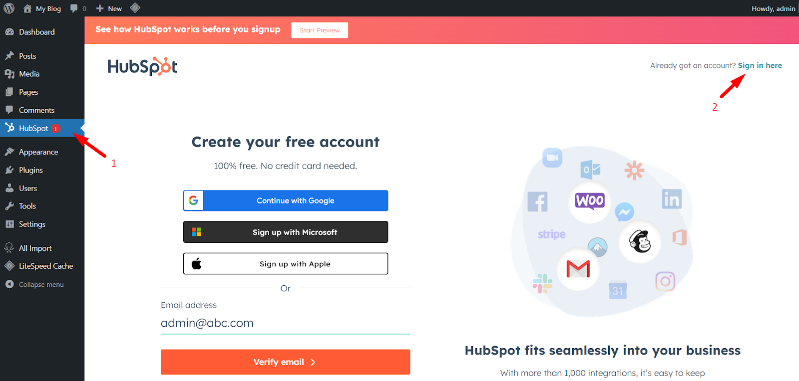 Connecting Your HubSpot Account to WordPress