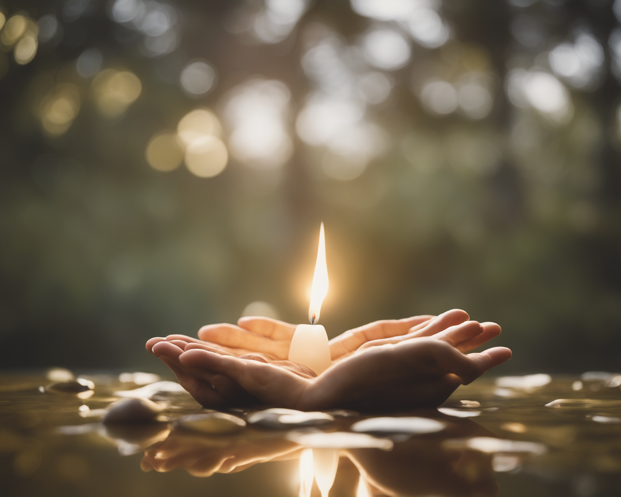 A hand holding a candle in water

AI-generated content may be incorrect.