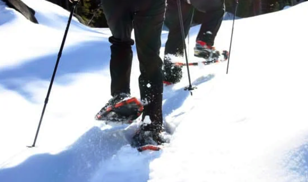 hiking in the snow