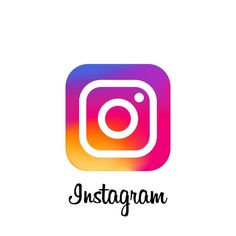 This contains an image of  instagram logo with the word instagram on it in black and pink colors