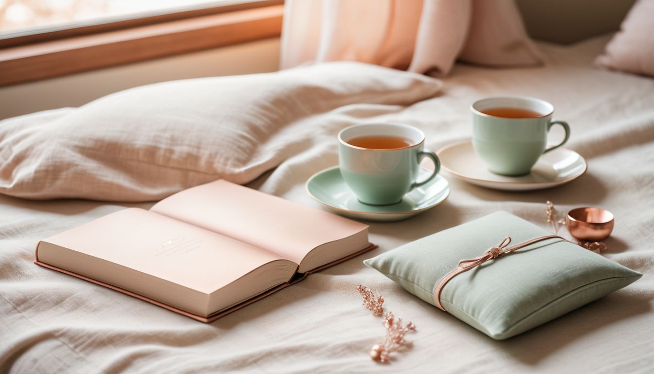 mindful self compassion practices - Essential tools for daily mindful self compassion practices including journal, meditation cushion, and calming tea setup