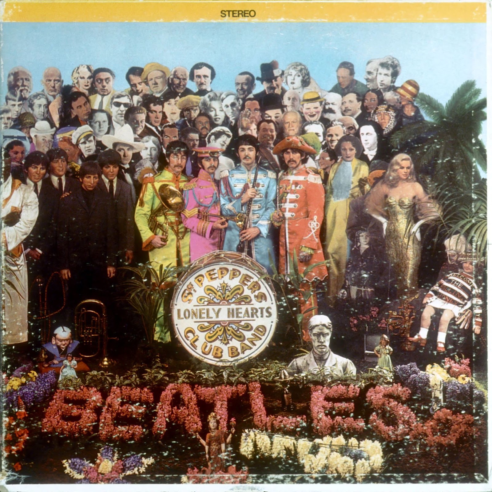 The cover of The Beatle's "Sgt. Pepper's Lonely Hearts Club Band"