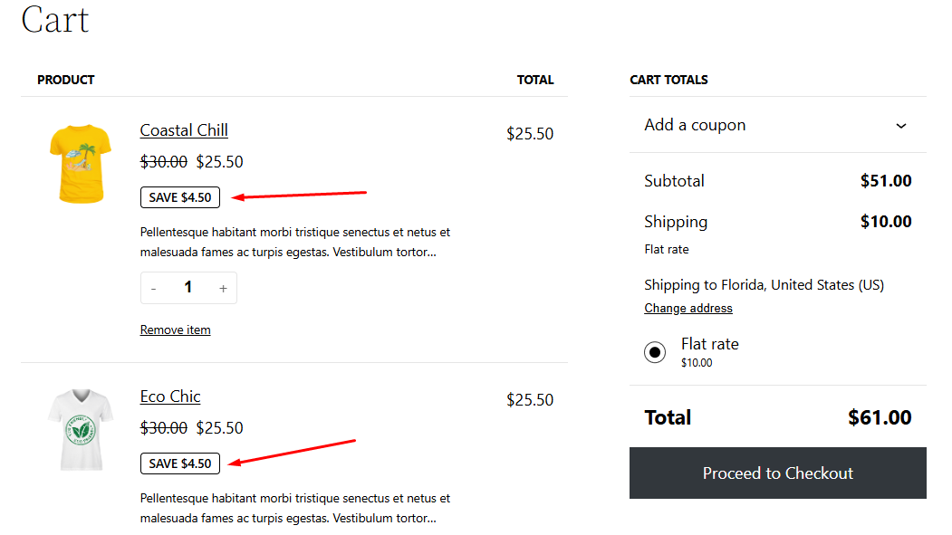 display discount prices in WooCommerce