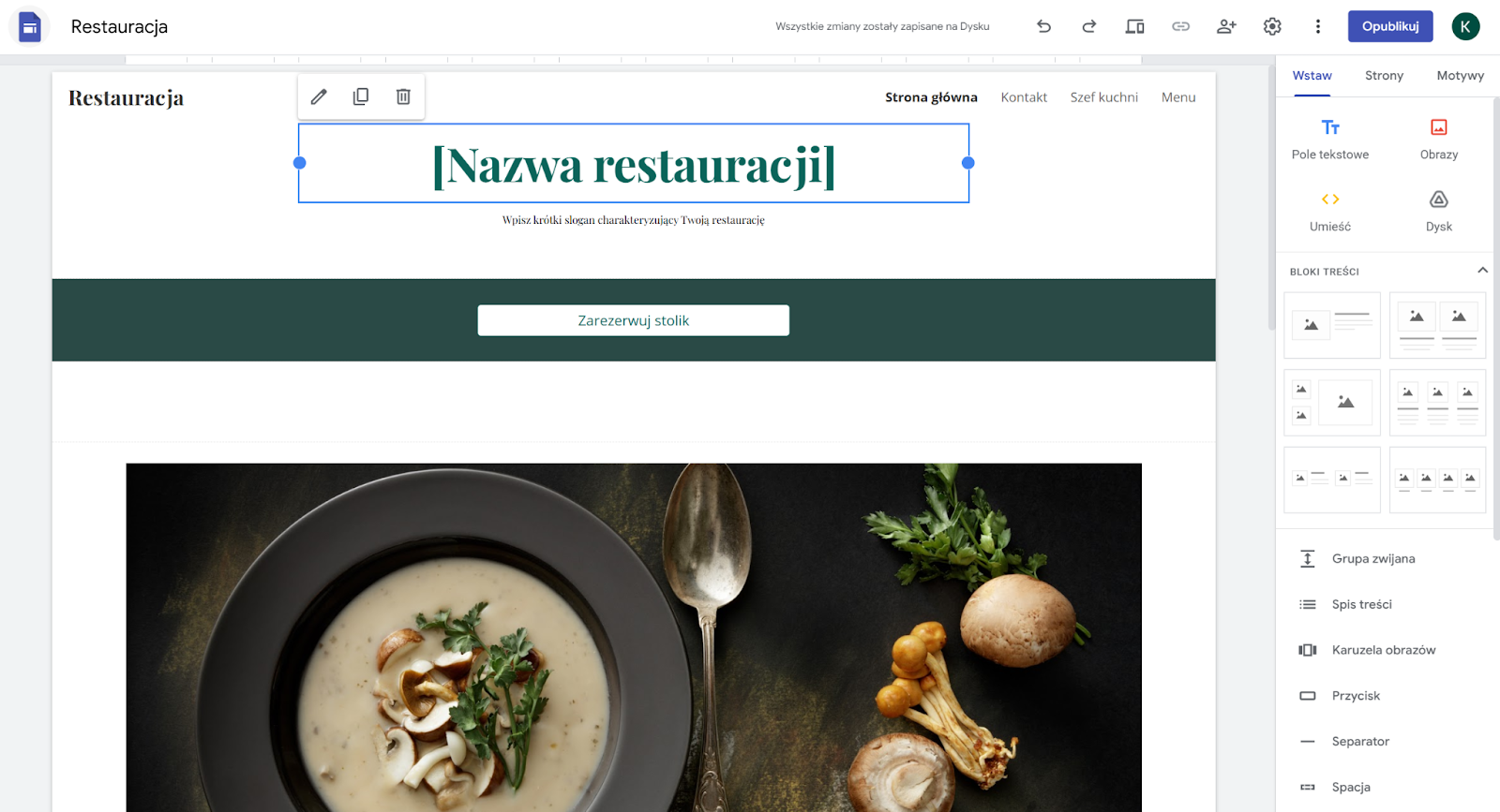 Darmowa strona internetowa Google. Tworzenie witryny z Google Sites.