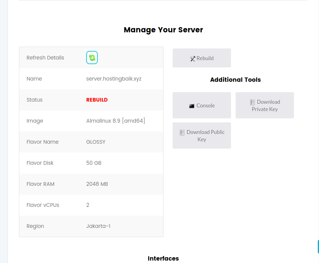 Rebuild VPS Server