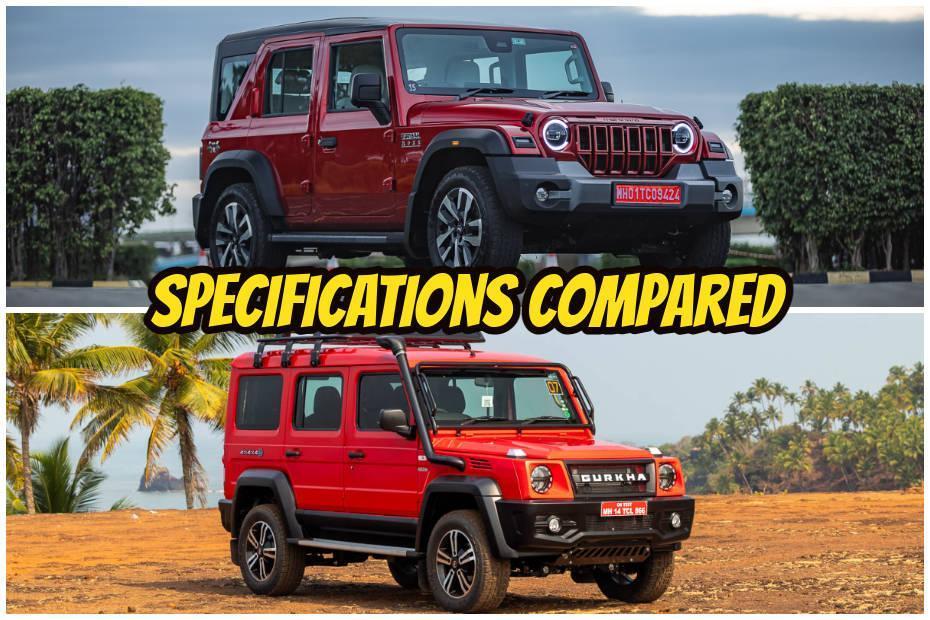 5 Door Mahindra Thar Roxx Vs 5 Door Gurkha specifications compared