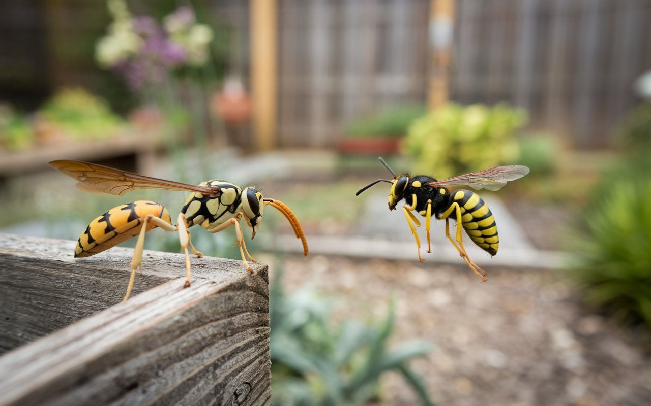 Paper wasp vs yellow jack3e5