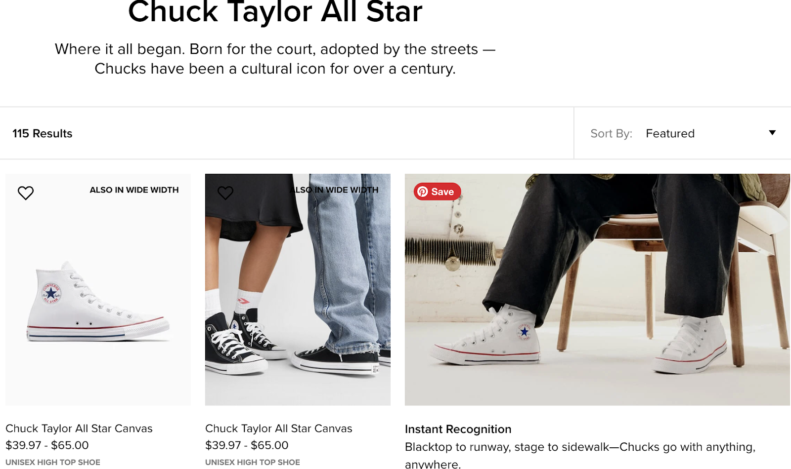 Chuck Taylor All Star website