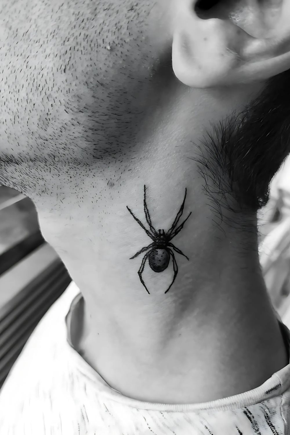 Spider Neck Tattoo