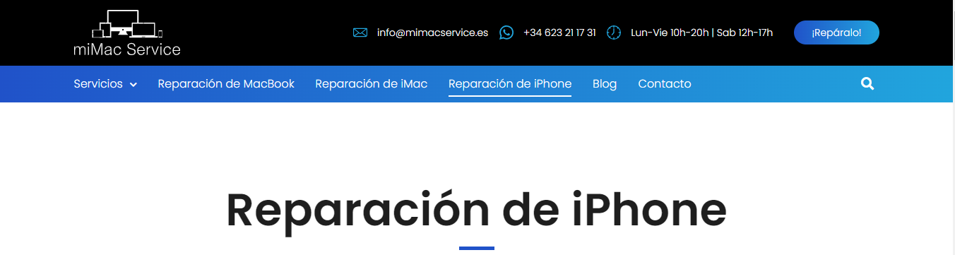 Reparar iPhone en Valencia para problemas de batería y carga.
