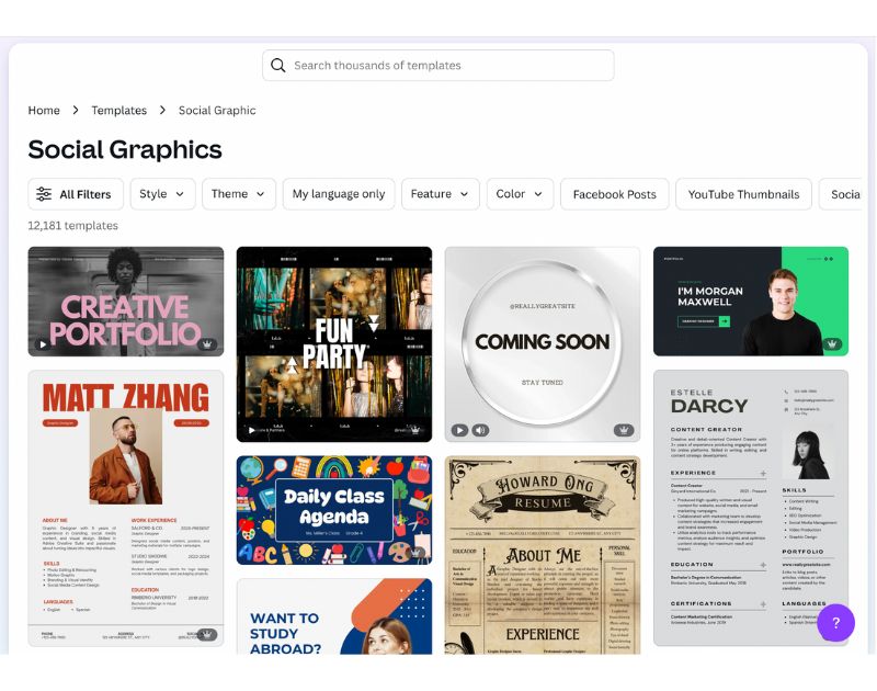 social media design solution Canva social graphics