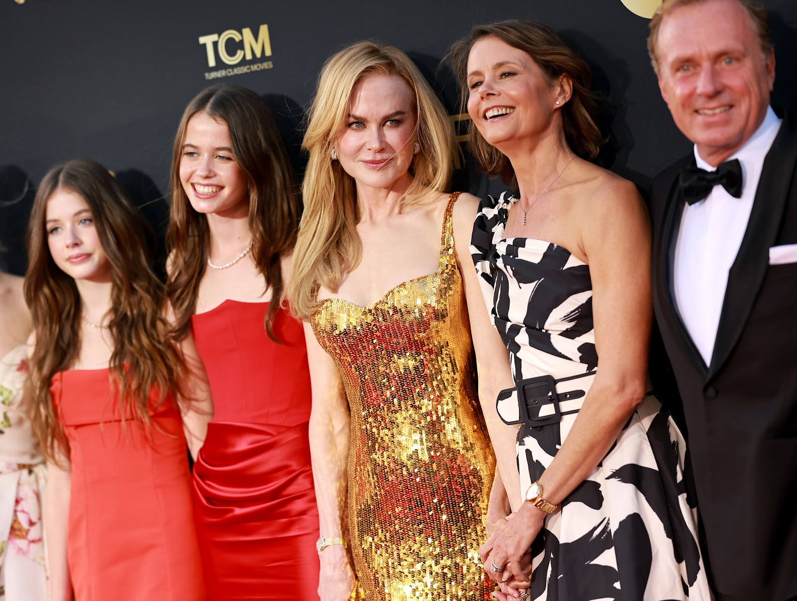 Sunday Urban, Rose Urban, Nicole Kidman, Antonia Kidman, and Craig Marran attend the 49th AFI Life Achievement Award Gala Tribute celebrating Nicole Kidman on April 27, 2024, in Hollywood, California. | Source: Getty Images