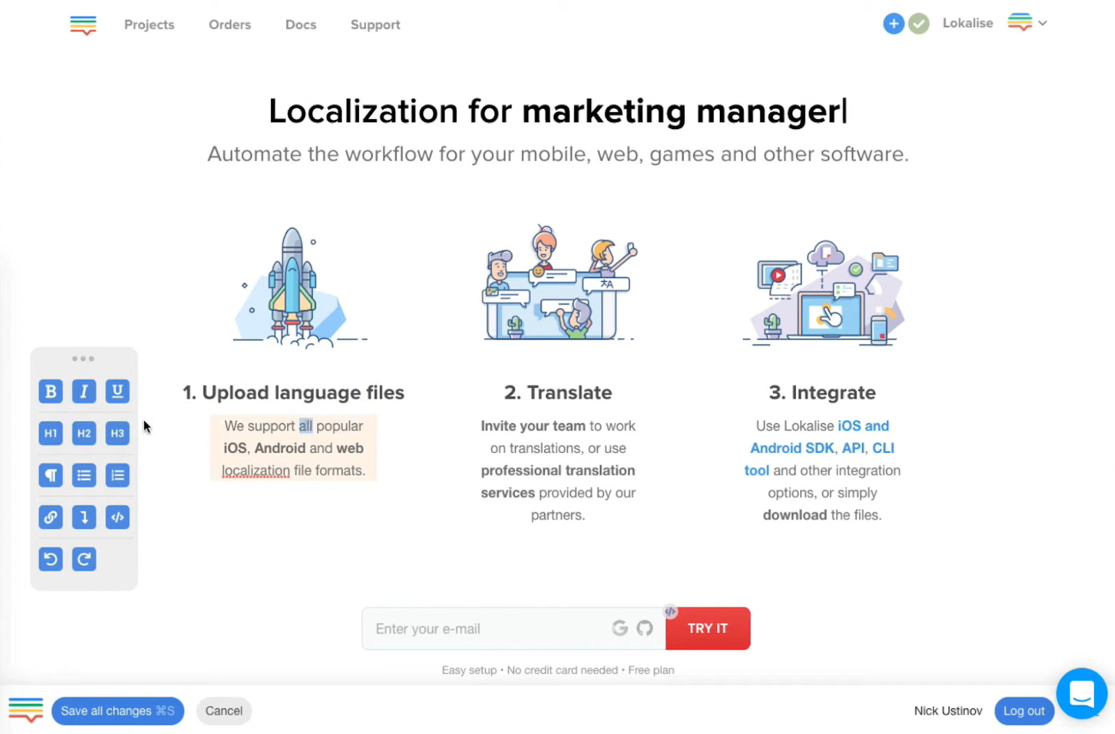 Lokalise in-context editor
