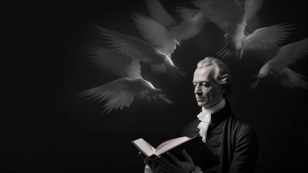 A photo of Immanuel Kant, a German philosopher of the 18th century, proposed a theory of human rights rooted in his moral and ethical philosophy.