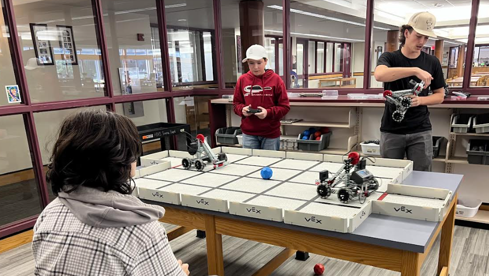 image of students building robots