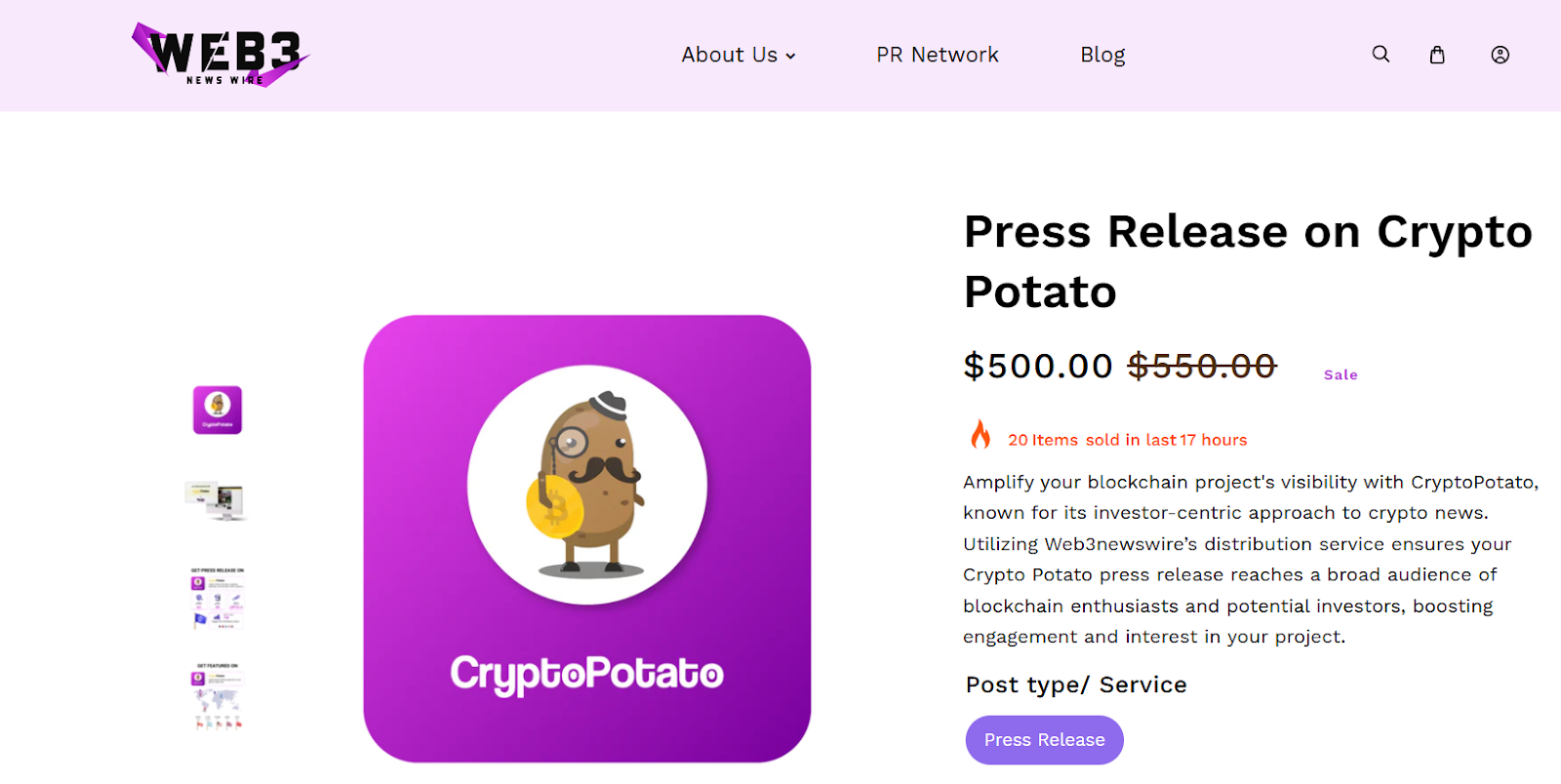 press release on crypto potato