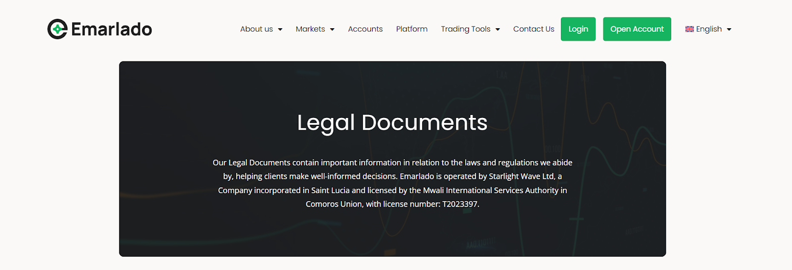  Visit Emarlado’s Legal Page for more information about the documentation