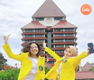 visualisasi siswa UI dengan jaket kuning