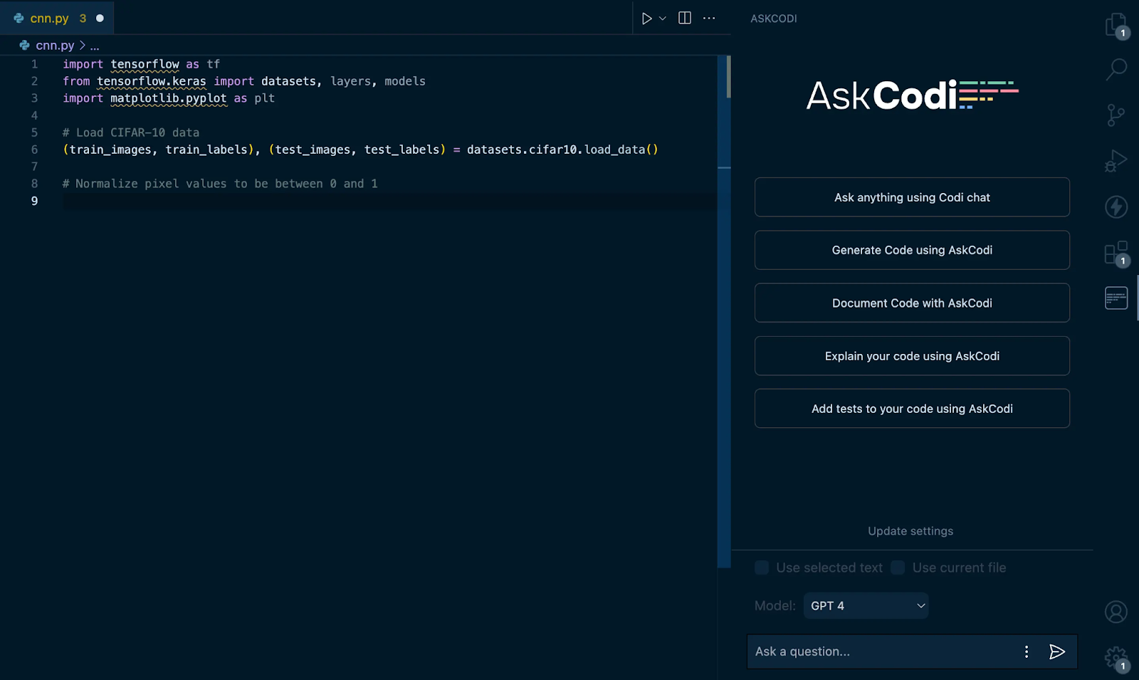 AskCodi: Best for multi-functional coding assistance and workflow optimization