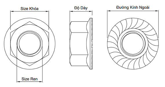  Bản vẽ Tán Khía Inox 304