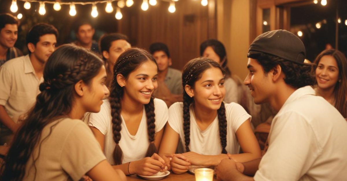 A group of young people gathered around a table, embodying encouragement from community and fellowship in their interactions.