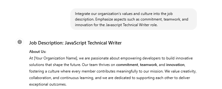 Technical writer JD