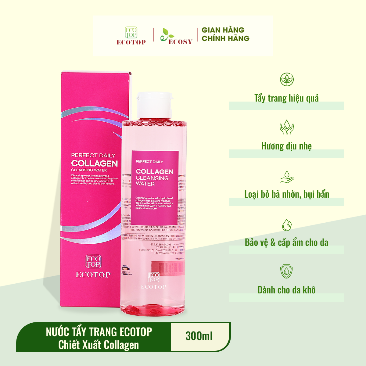 Nước tẩy trang Collagen