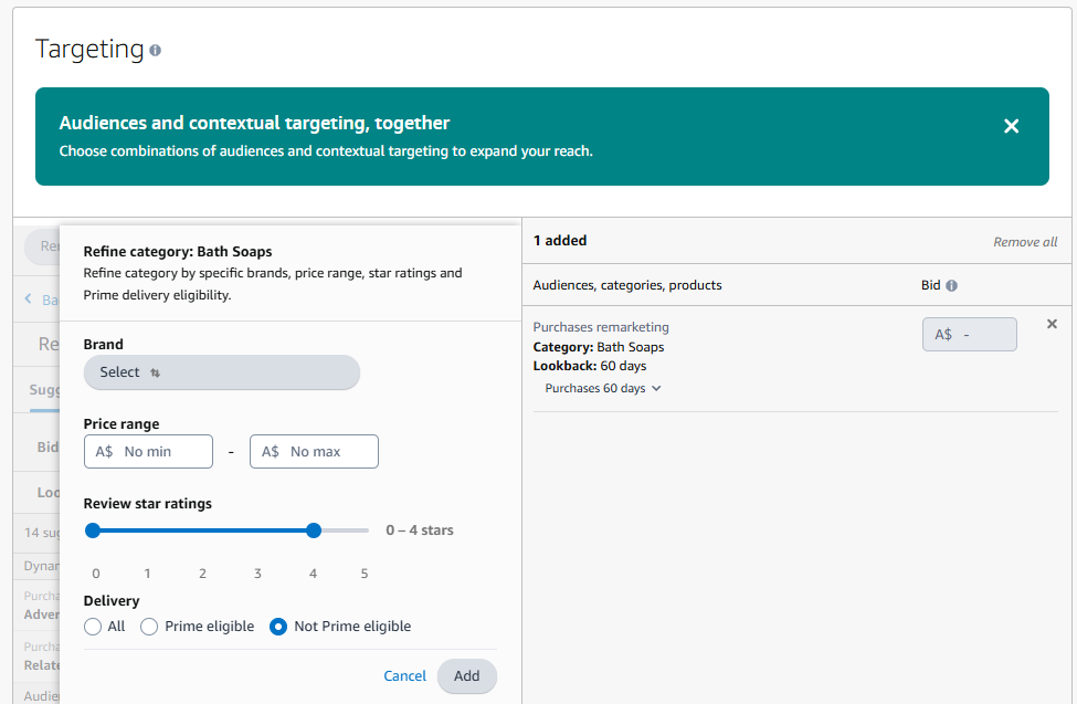 Set Your Bid: Go with Amazon’s suggested bid or enter a custom bid
