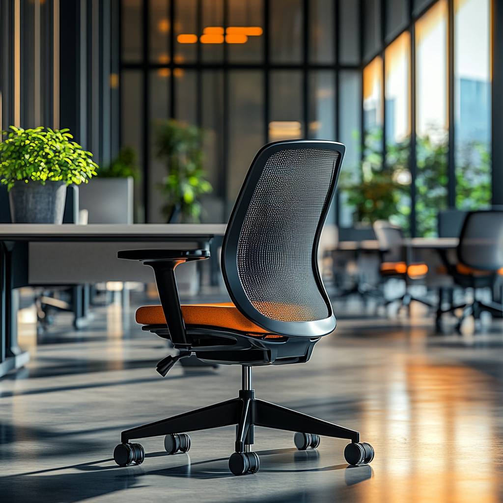 An empty chair at a modern office