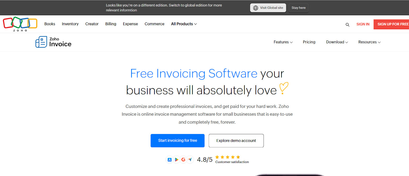 Zoho Invoice - Top Invoice Processing Services Providers