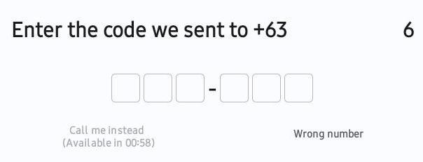 A screenshot of the Signal interface where you can enter your verification code.