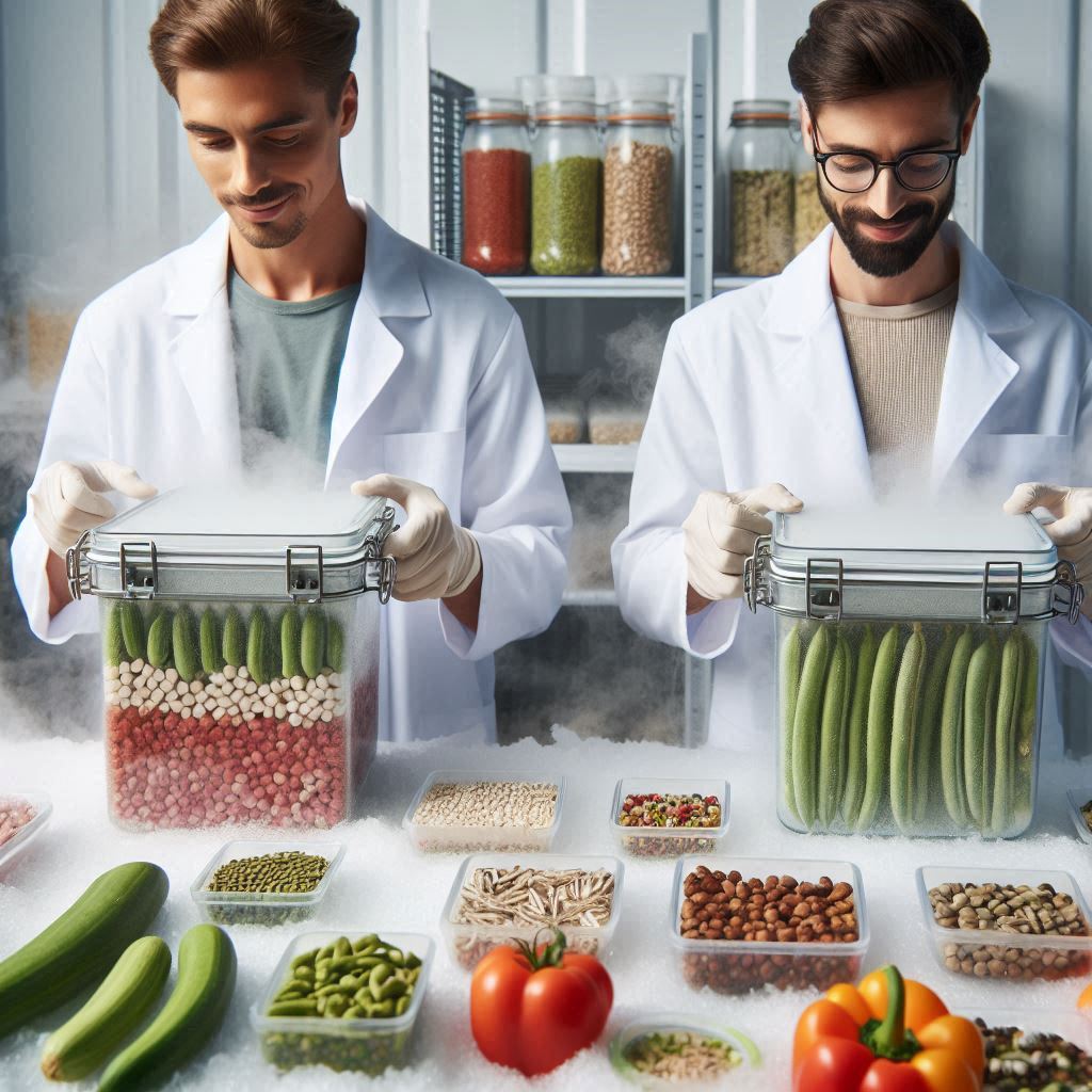 A man in a seed bank, on a project, can you freeze vegetable seeds?