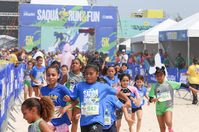 A corrida Saquá Run & Fun agitou a criançada na manhã do sábado em Saquarema (Foto: WSL / Divulgação)