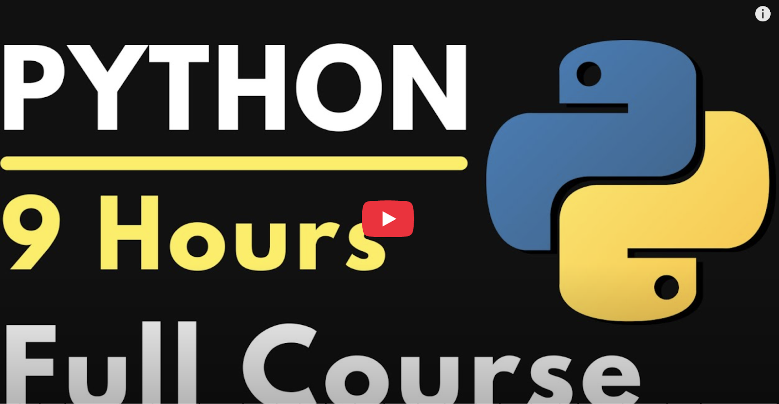 Python full course YouTube tutorial