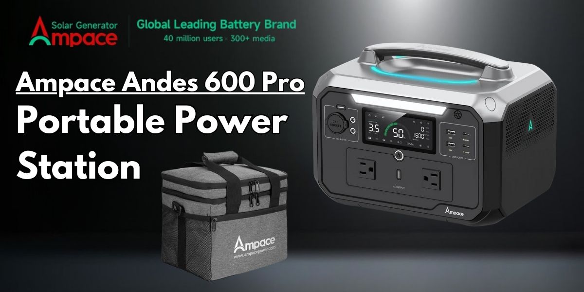 Ampace Andes 600 Pro Portable Power Station for Home & Camping