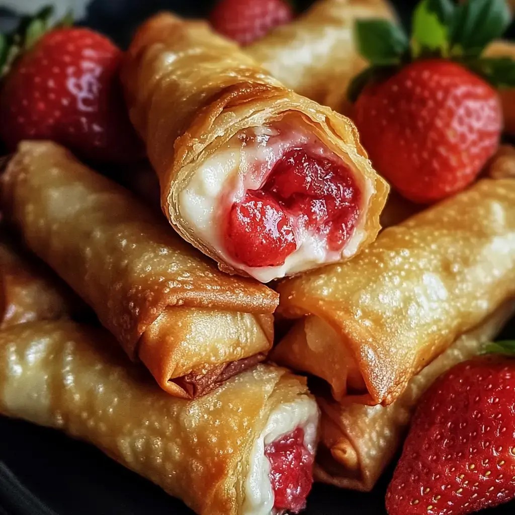 strawberry cheesecake eggroll bites