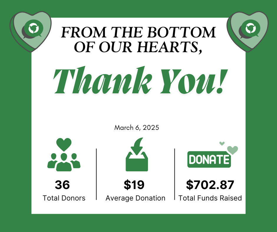 thank you image with information from SAAL fundraiser