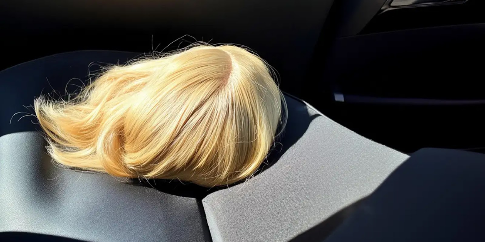 A wig on a car seat | Source: AmoMama