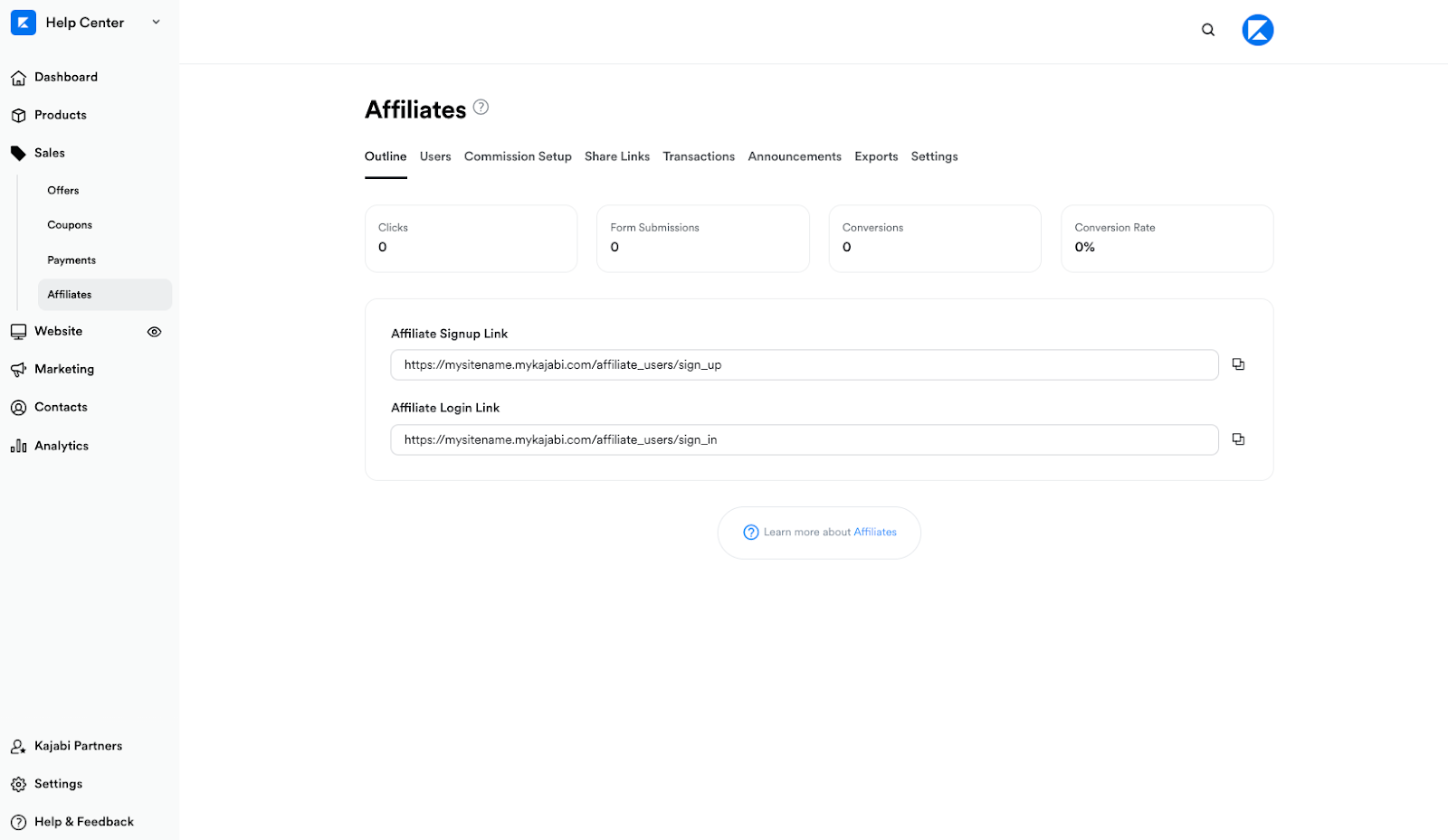 Kajabi Affiliates Page