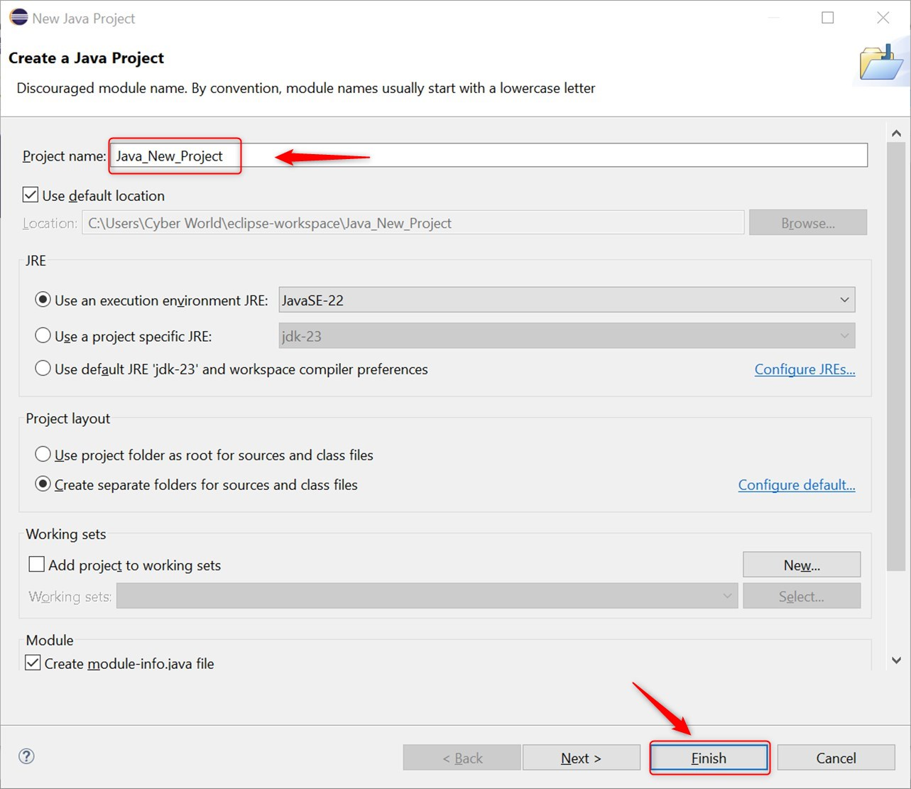 creating a java project