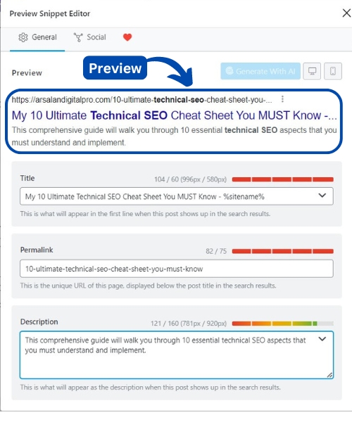 Yoast or Rankmath SEO plugin to preview title tags